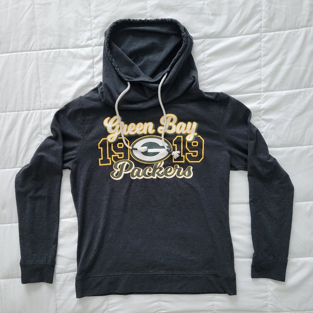 NFL Team Apparel Green Bay Packers Funnel Neck / Cowl Neck Shirt Size Medium